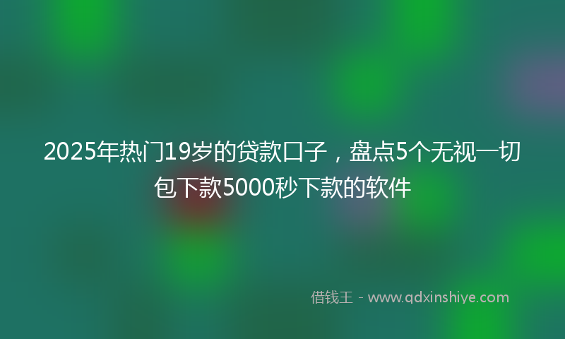 2025年热门19岁的贷款口子，盘点5个无视一切包下款5000秒下款的软件