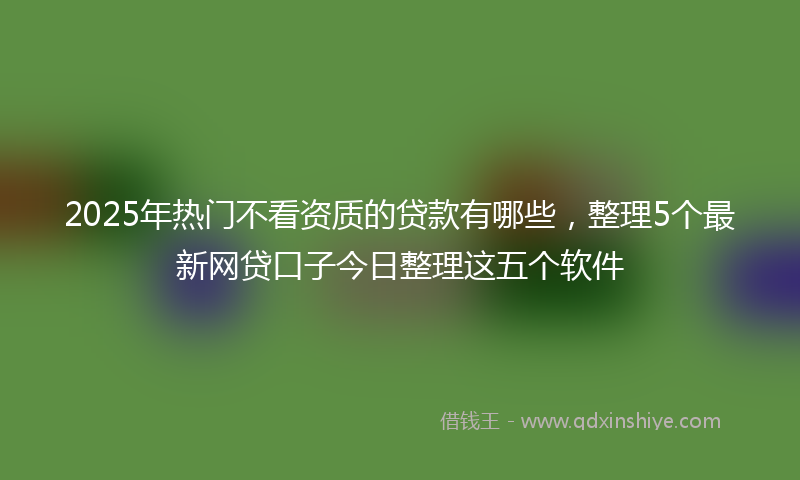 2025年热门不看资质的贷款有哪些，整理5个最新网贷口子今日整理这五个软件