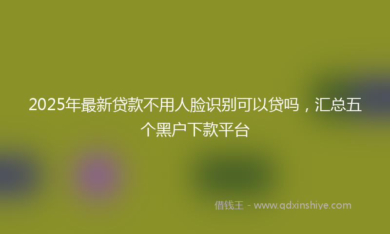 2025年最新贷款不用人脸识别可以贷吗，汇总五个黑户下款平台