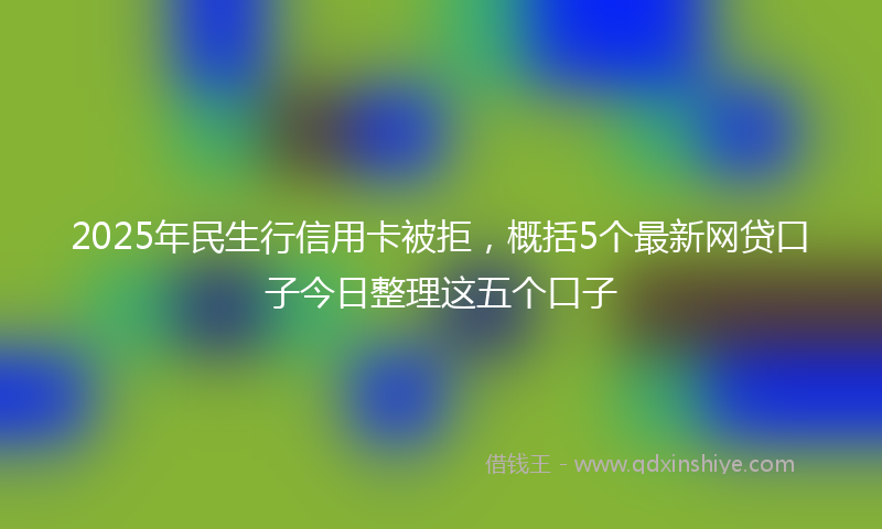 2025年民生行信用卡被拒，概括5个最新网贷口子今日整理这五个口子