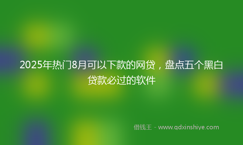 2025年热门8月可以下款的网贷，盘点五个黑白贷款必过的软件