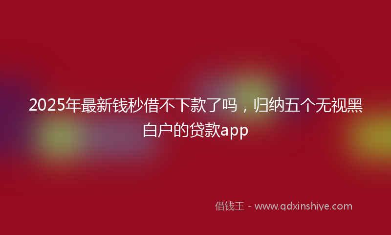 2025年最新钱秒借不下款了吗，归纳五个无视黑白户的贷款app