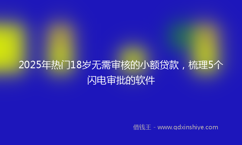 2025年热门18岁无需审核的小额贷款，梳理5个闪电审批的软件