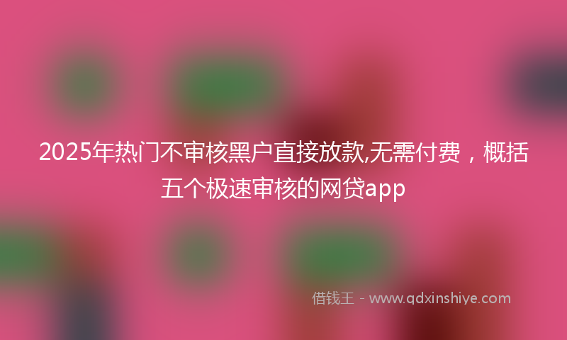2025年热门不审核黑户直接放款,无需付费，概括五个极速审核的网贷app