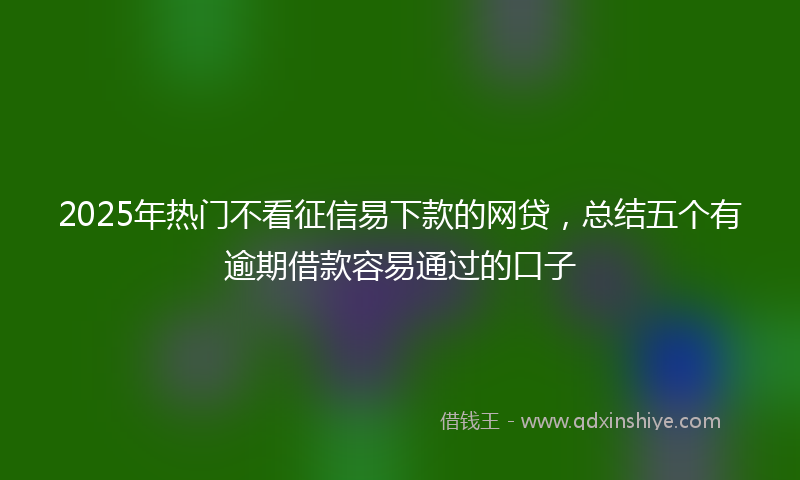 2025年热门不看征信易下款的网贷，总结五个有逾期借款容易通过的口子