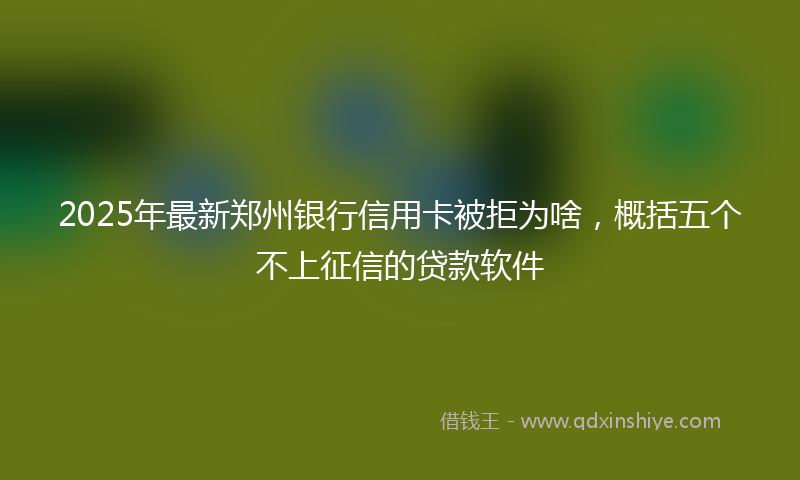 2025年最新郑州银行信用卡被拒为啥，概括五个不上征信的贷款软件