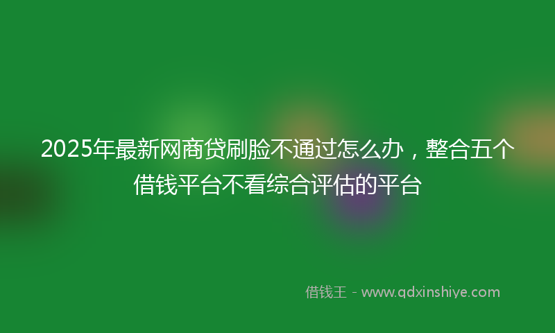 2025年最新网商贷刷脸不通过怎么办，整合五个借钱平台不看综合评估的平台