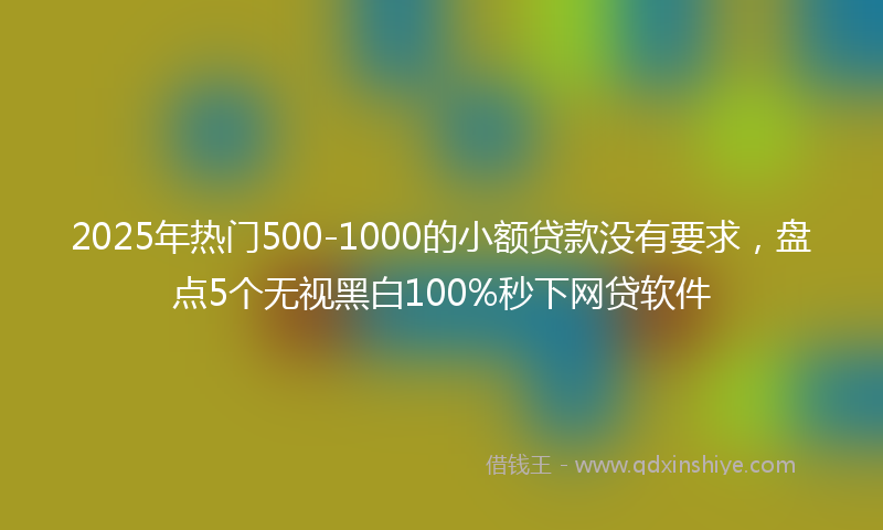 2025年热门500-1000的小额贷款没有要求，盘点5个无视黑白100%秒下网贷软件