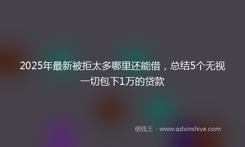 2025年最新被拒太多哪里还能借，总结5个无视一切包下1万的贷款