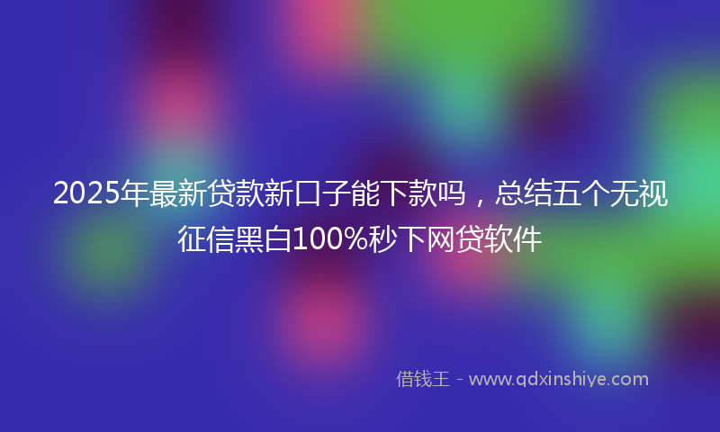 2025年最新贷款新口子能下款吗，总结五个无视征信黑白100%秒下网贷软件