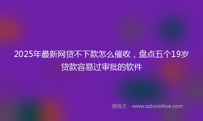2025年最新网贷不下款怎么催收，盘点五个19岁贷款容易过审批的软件