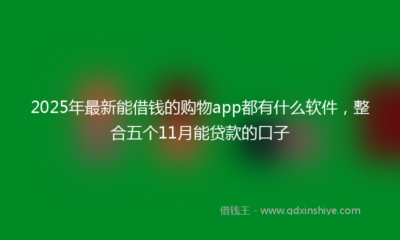 2025年最新能借钱的购物app都有什么软件，整合五个11月能贷款的口子