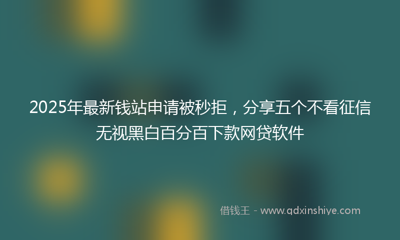 2025年最新钱站申请被秒拒,分享五个不看征信无视黑白百分百下款网贷软件