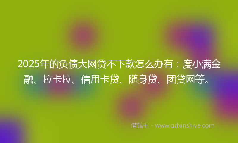 2025年的负债大网贷不下款怎么办有：度小满金融、拉卡拉、信用卡贷、随身贷、团贷网等。