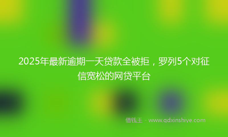 2025年最新逾期一天贷款全被拒，罗列5个对征信宽松的网贷平台