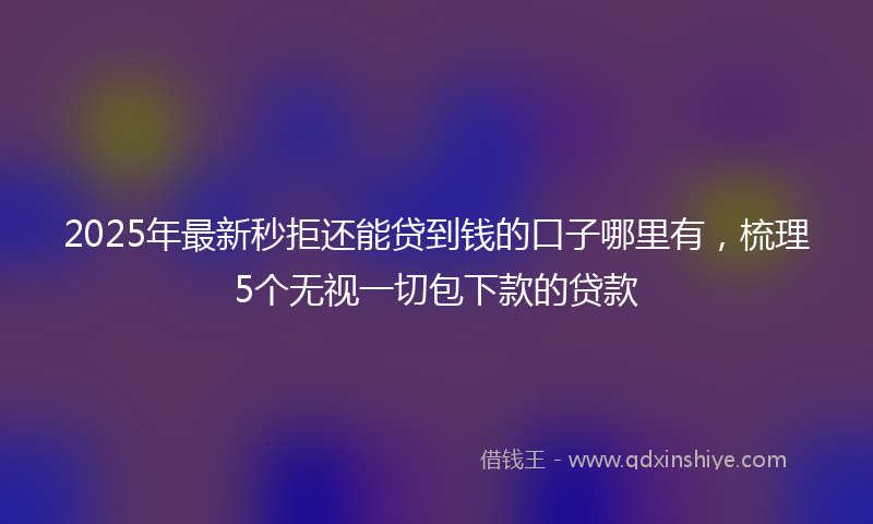 2025年最新秒拒还能贷到钱的口子哪里有，梳理5个无视一切包下款的贷款