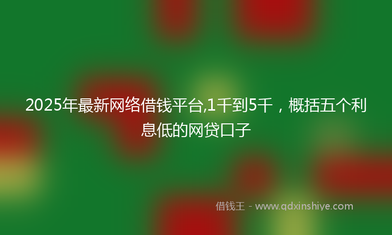 2025年最新网络借钱平台,1千到5千，概括五个利息低的网贷口子