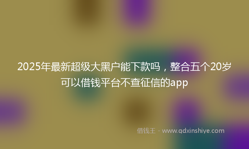 2025年最新超级大黑户能下款吗，整合五个20岁可以借钱平台不查征信的app