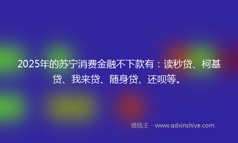 2025年的苏宁消费金融不下款有：读秒贷、柯基贷、我来贷、随身贷、还呗等。