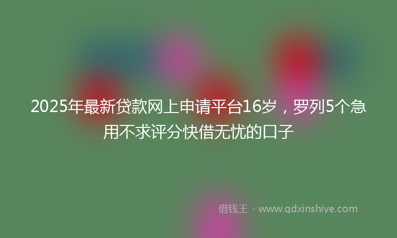 2025年最新贷款网上申请平台16岁，罗列5个急用不求评分快借无忧的口子