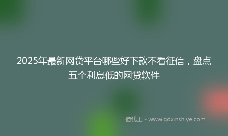 2025年最新网贷平台哪些好下款不看征信，盘点五个利息低的网贷软件
