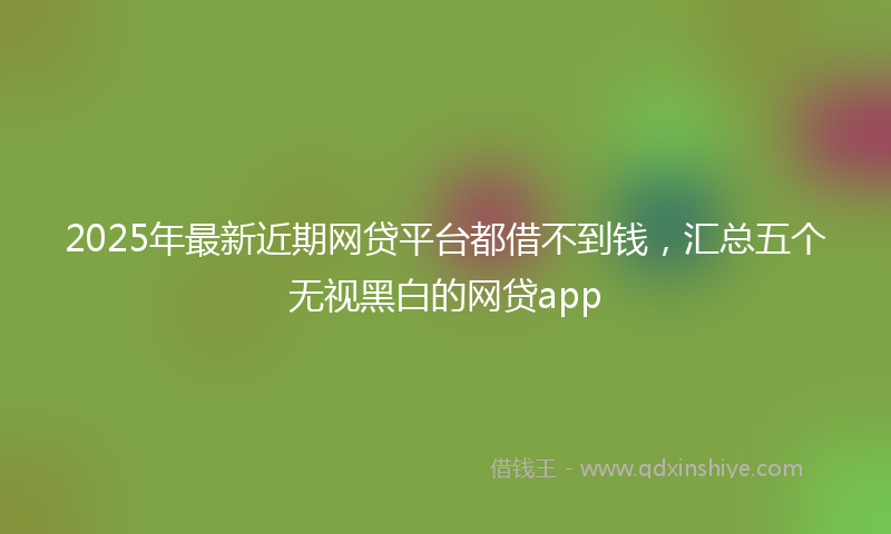 2025年最新近期网贷平台都借不到钱，汇总五个无视黑白的网贷app