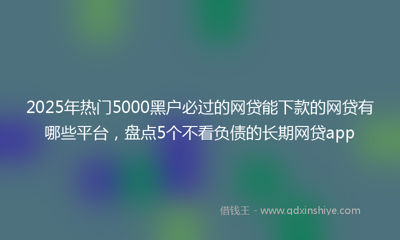 2025年热门5000黑户必过的网贷能下款的网贷有哪些平台，盘点5个不看负债的长期网贷app