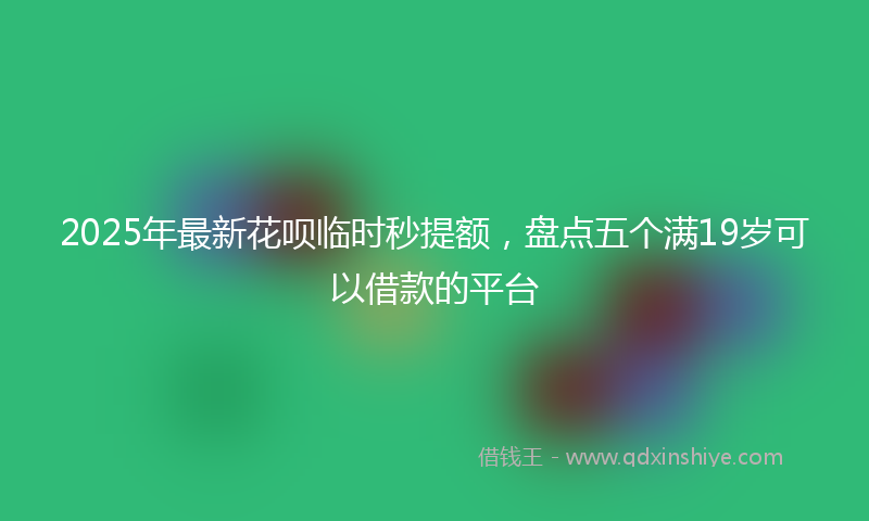 2025年最新花呗临时秒提额，盘点五个满19岁可以借款的平台