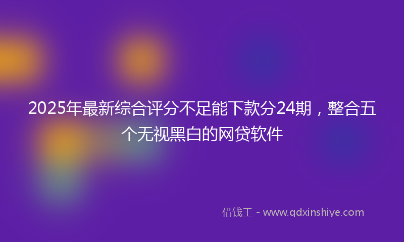 2025年最新综合评分不足能下款分24期，整合五个无视黑白的网贷软件