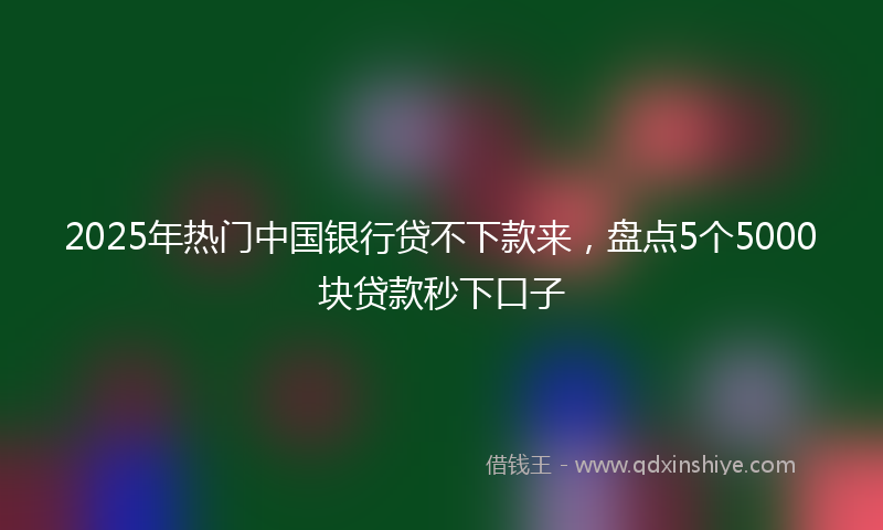 2025年热门中国银行贷不下款来，盘点5个5000块贷款秒下口子