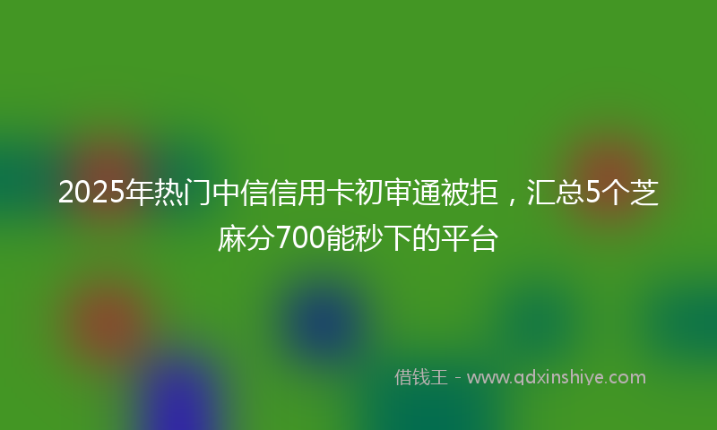2025年热门中信信用卡初审通被拒，汇总5个芝麻分700能秒下的平台