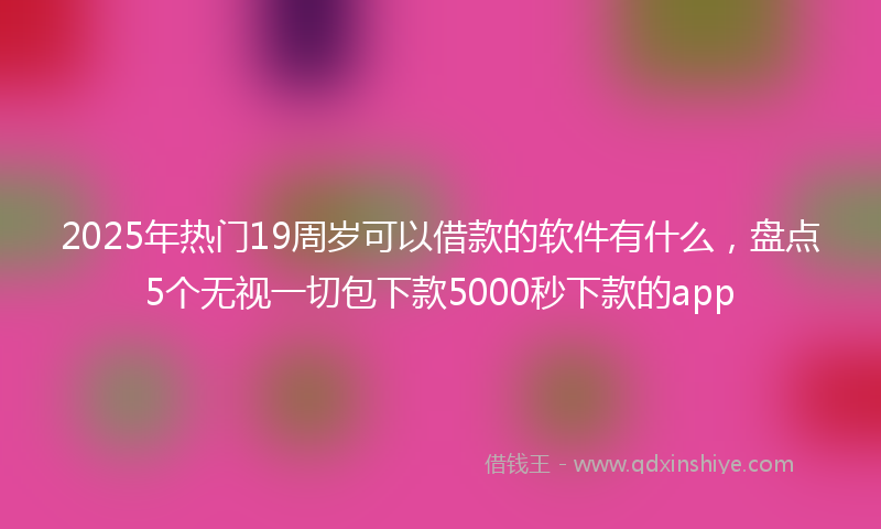 2025年热门19周岁可以借款的软件有什么，盘点5个无视一切包下款5000秒下款的app