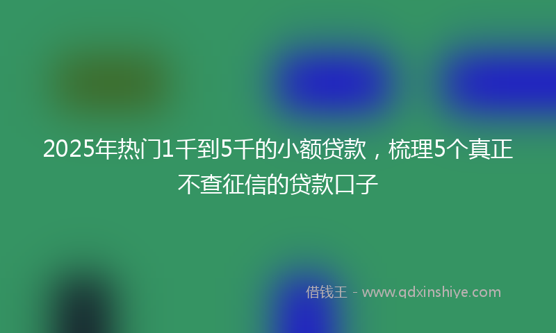 2025年热门1千到5千的小额贷款，梳理5个真正不查征信的贷款口子