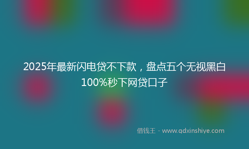 2025年最新闪电贷不下款，盘点五个无视黑白100%秒下网贷口子