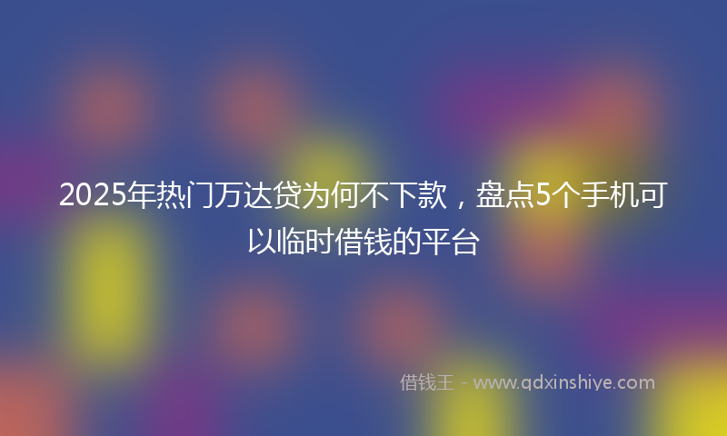 2025年热门万达贷为何不下款，盘点5个手机可以临时借钱的平台