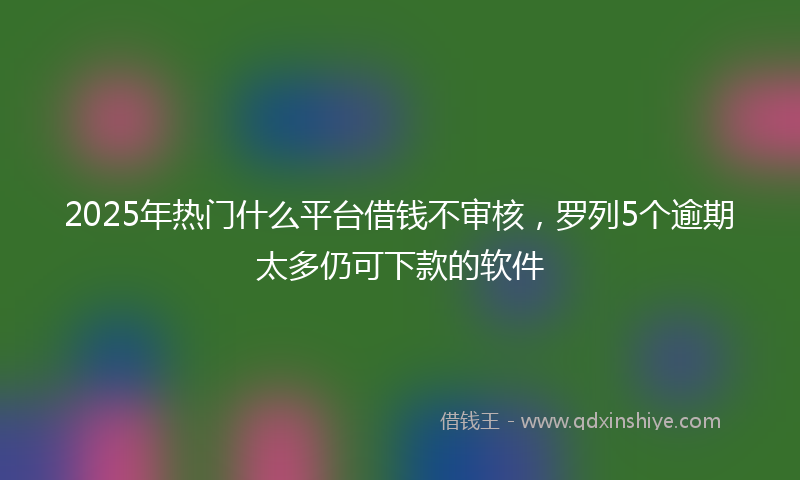 2025年热门什么平台借钱不审核，罗列5个逾期太多仍可下款的软件