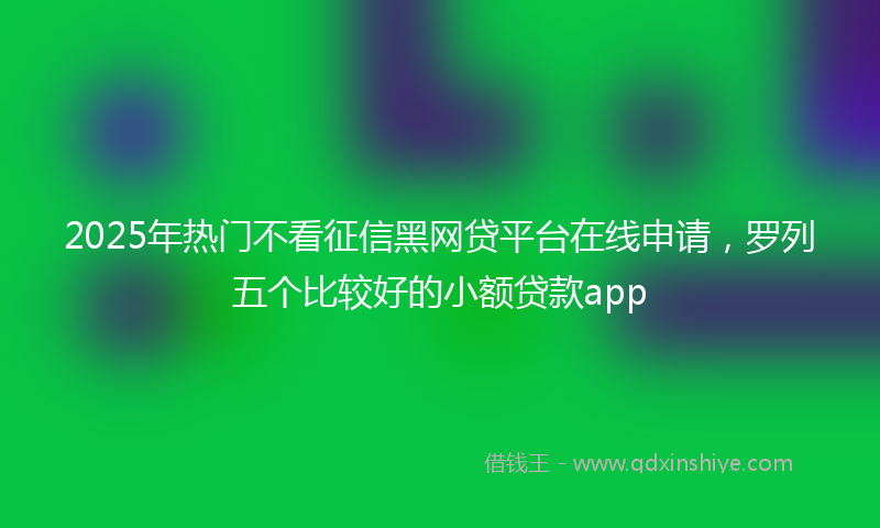 2025年热门不看征信黑网贷平台在线申请，罗列五个比较好的小额贷款app