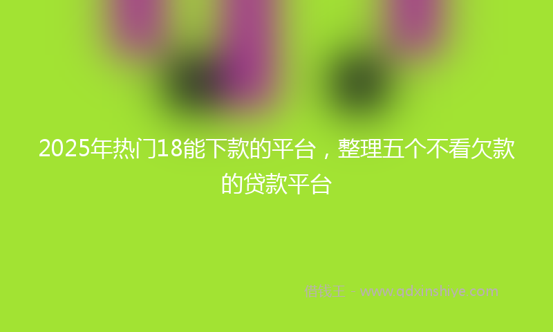 2025年热门18能下款的平台，整理五个不看欠款的贷款平台