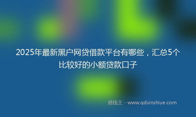 2025年最新黑户网贷借款平台有哪些，汇总5个比较好的小额贷款口子