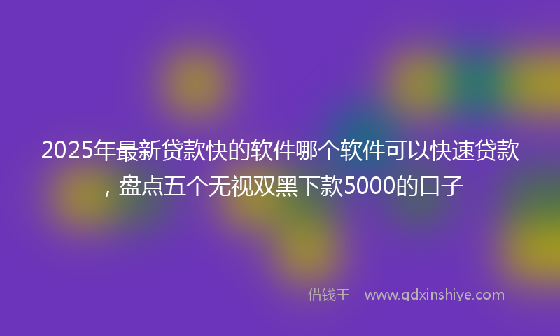 2025年最新贷款快的软件哪个软件可以快速贷款，盘点五个无视双黑下款5000的口子