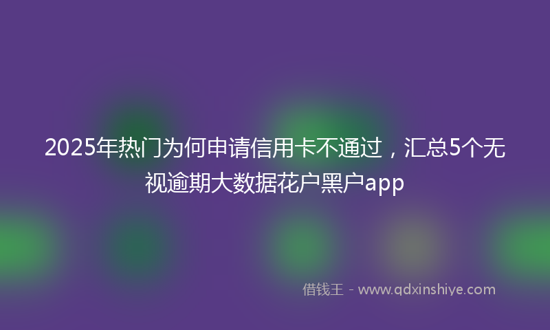 2025年热门为何申请信用卡不通过，汇总5个无视逾期大数据花户黑户app