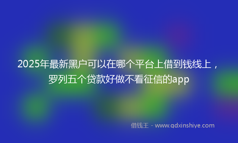 2025年最新黑户可以在哪个平台上借到钱线上,罗列五个贷款好做不看征信的app