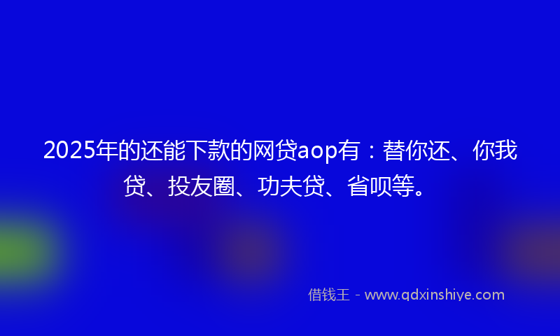 2025年的还能下款的网贷aop有：替你还、你我贷、投友圈、功夫贷、省呗等。