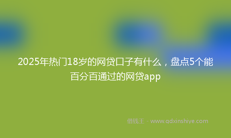 2025年热门18岁的网贷口子有什么，盘点5个能百分百通过的网贷app