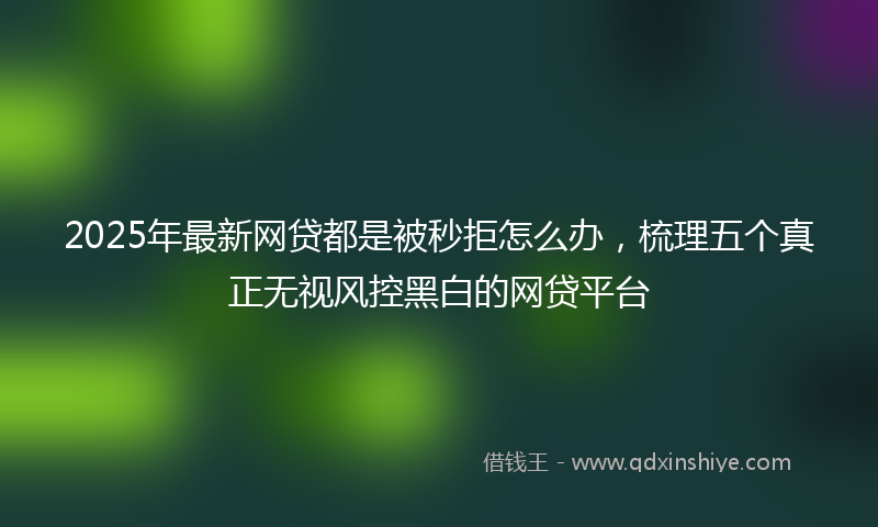 2025年最新网贷都是被秒拒怎么办，梳理五个真正无视风控黑白的网贷平台