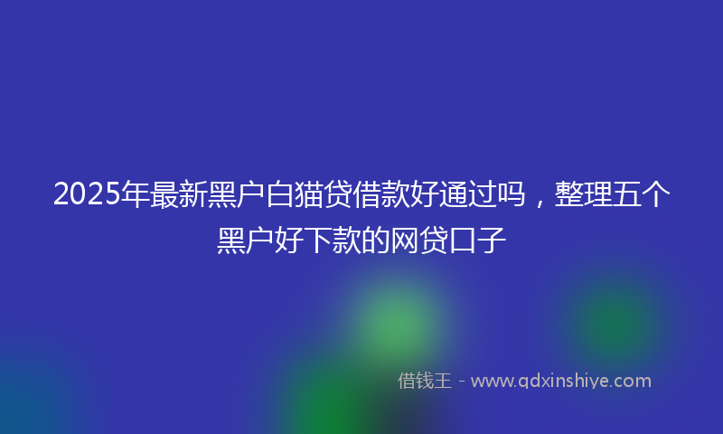2025年最新黑户白猫贷借款好通过吗，整理五个黑户好下款的网贷口子