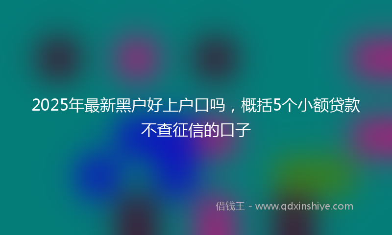 2025年最新黑户好上户口吗，概括5个小额贷款不查征信的口子