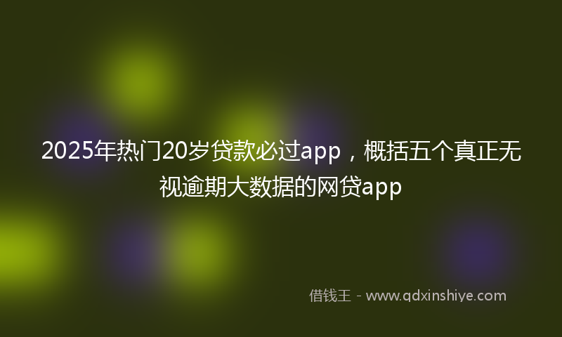 2025年热门20岁贷款必过app，概括五个真正无视逾期大数据的网贷app