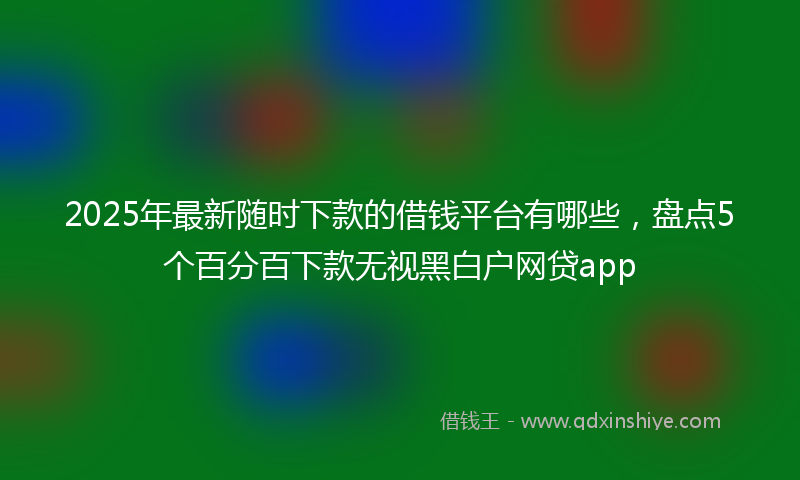 2025年最新随时下款的借钱平台有哪些，盘点5个百分百下款无视黑白户网贷app