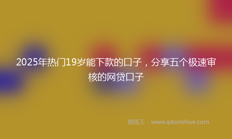 2025年热门19岁能下款的口子，分享五个极速审核的网贷口子